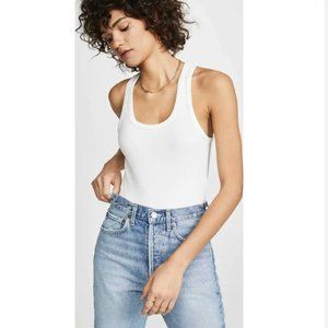 AGOLDE White Rib Tank Bodysuit in Medium